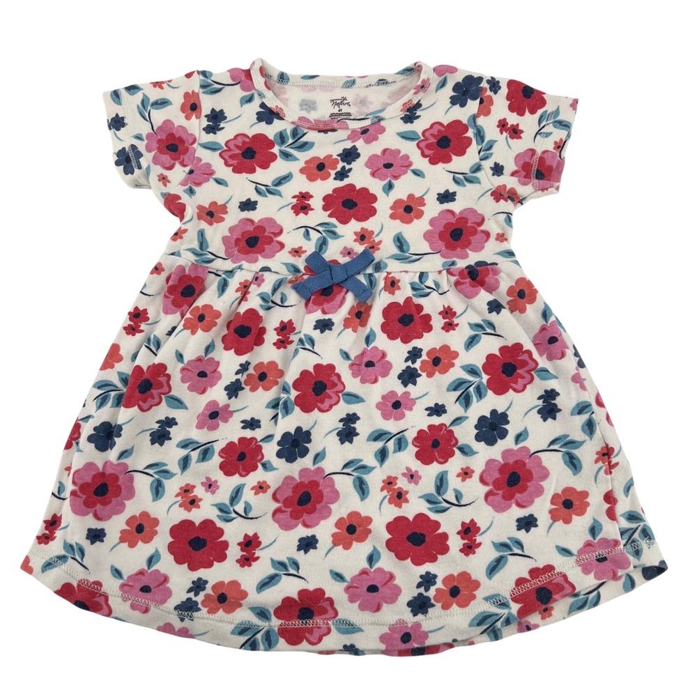 Touched by Nature Girls Floral Dress 4T Organic Cotton Pink Blue
